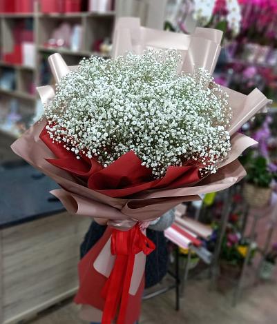 Букет цветов из: Гипсофила в Поселок совхоза Сафоновский