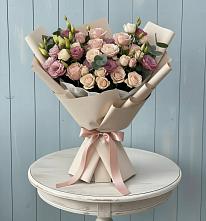 Букет цветов из:  Розы и Лизиантусы в Поселок совхоза Сафоновский