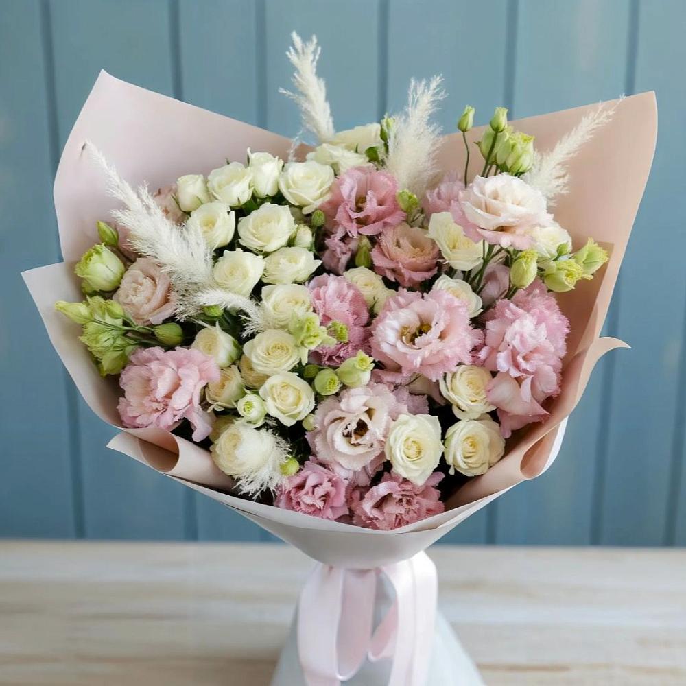 Букет цветов из: Альстромерии и Розы в Поселок совхоза Сафоновский