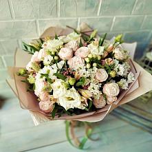 Букет цветов из:  Альстромерии, Розы и Хризантемы #REPLACE_PRED# Поселок совхоза Сафоновский
