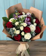 Букет цветов из:  Розы и Альстромерии в Поселок совхоза Сафоновский