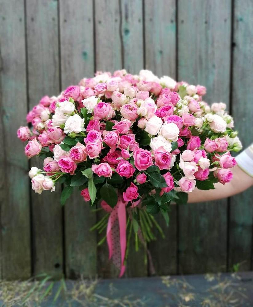 Букет Розовые кустовые розы Натали и Лав Лидия в Поселок совхоза Сафоновский