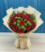 Букет цветов из:  Розы и Хризантемы в Поселок совхоза Сафоновский