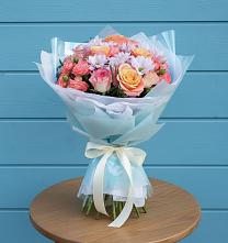 Букет цветов из:  Хризантемы и Розы в Поселок совхоза Сафоновский