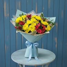 Букет цветов из:  Альстромерии и Хризантемы #REPLACE_PRED# Поселок совхоза Сафоновский