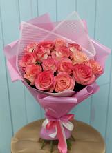 Букет 15 Розовых роз Равель в Поселок совхоза Сафоновский