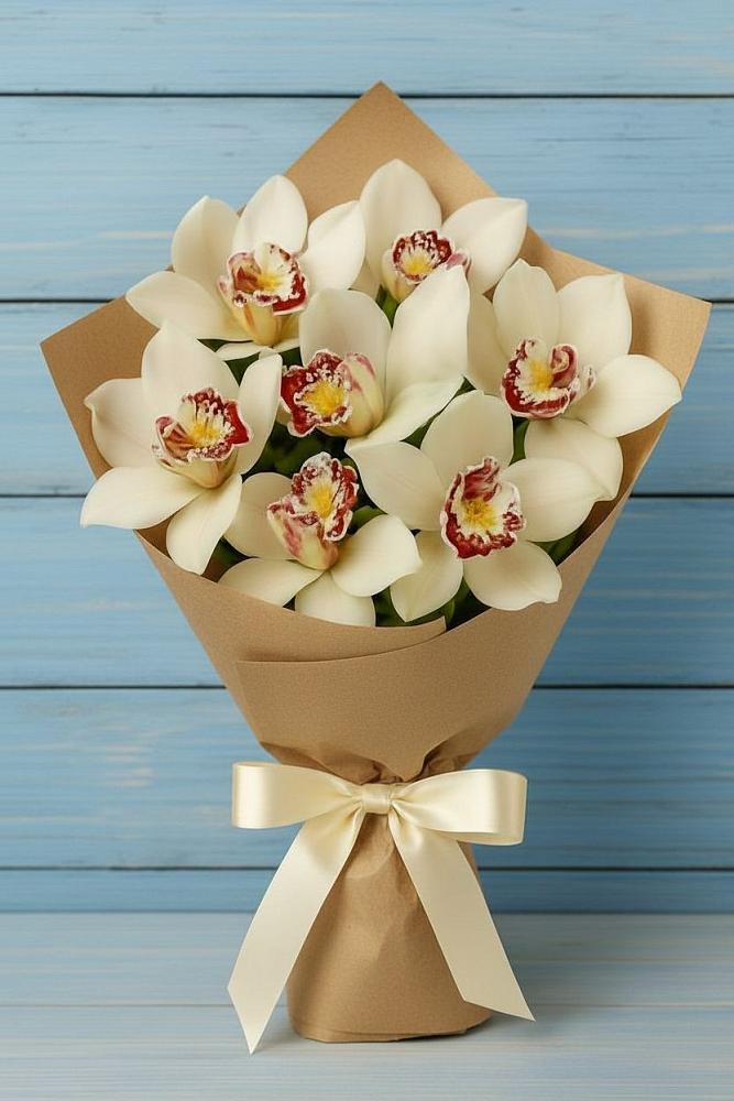 Букет цветов из: Орхидеи и Розы в Поселок совхоза Сафоновский